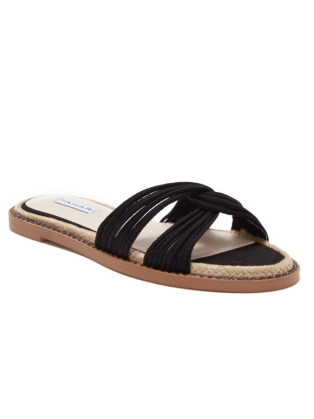 Tahari Black Cailyn Suede Leather Sandal black SIZE 8 vacation resort wear NEW